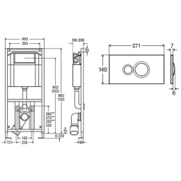 Инсталляция Viega Eco Plus 660321 для унитаза, в комплекте с кнопкой смыва Visign for Style 10 59632