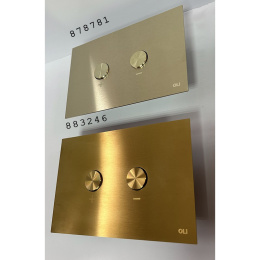 Фото Клавиша смыва OLI BLINK 883246 ПНЕВМО, золото брашированное