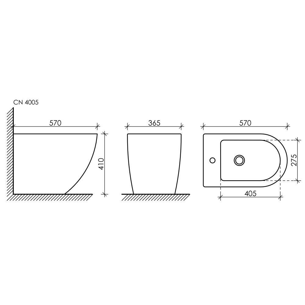 Биде напольное Ceramica Nova METROPOL CN4005