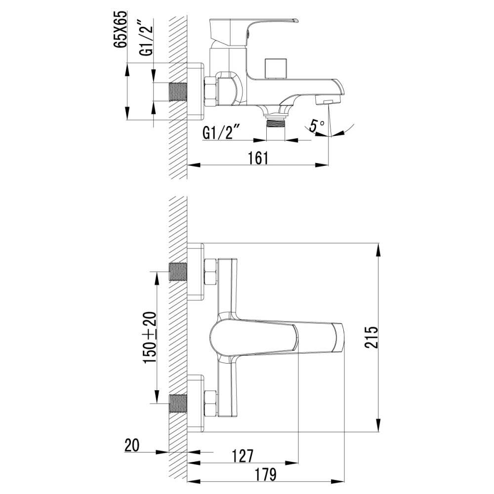 Смеситель для ванны Lemark Plus Factor (LM1612C)