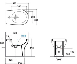 Биде напольное Globo Grace (GR011.BI) белый