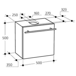 Ideal Standard Small+ T0673DX тумба подстолье для раковины 50 см, белый лак
