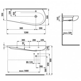 LAUFEN Alessi 4.2450.0.097.630.1+8.1497.4.400.104.1 Тумба с раковиной орех