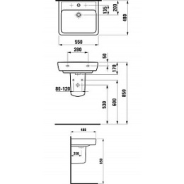 Раковина Laufen Pro 8.1895.1.000.104.1 55*48 см