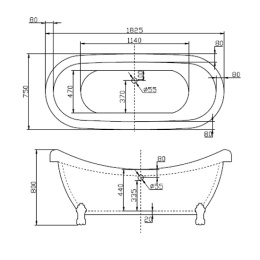 Фото Акриловая ванна BelBagno 182,5х75 (BB05) Белый