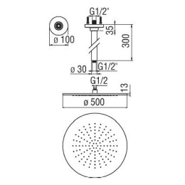 NOBILI AD138/56CR_AD139/115CR Верхний душ с кронштейном (хром)