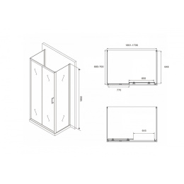 Душевой уголок Abber Schwarzer Diamant (AG30170B-S70B-S70B)