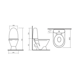 Унитаз напольный SANITA VICSACC01090111"Виктория" эконом