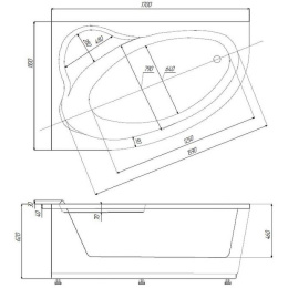 Акриловая ванна 170x110 Aquatek (FID170-0000008)