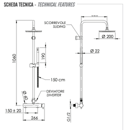 Душевая система Remer Minimal (N37RX7MMM20NO) черный матовый