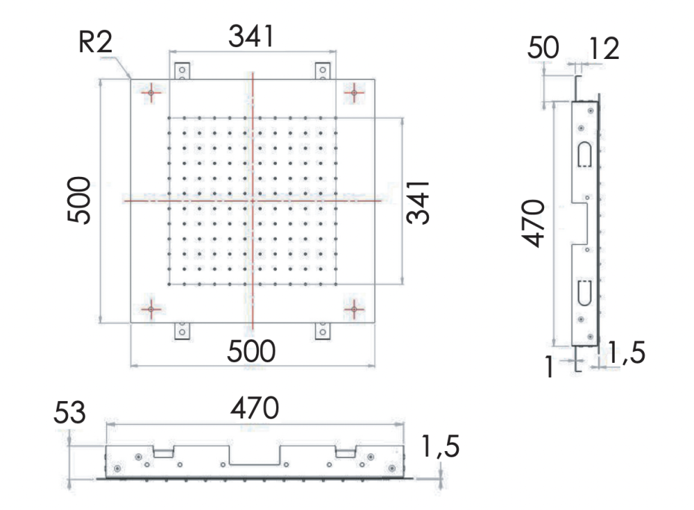 Фото Верхний душ потолочный 50 см Remer 357SFS50