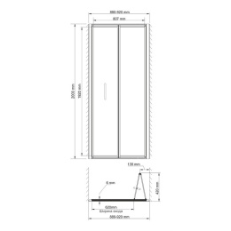 Душевая дверь в нишу WasserKRAFT Weser 78F 90x200 Хром