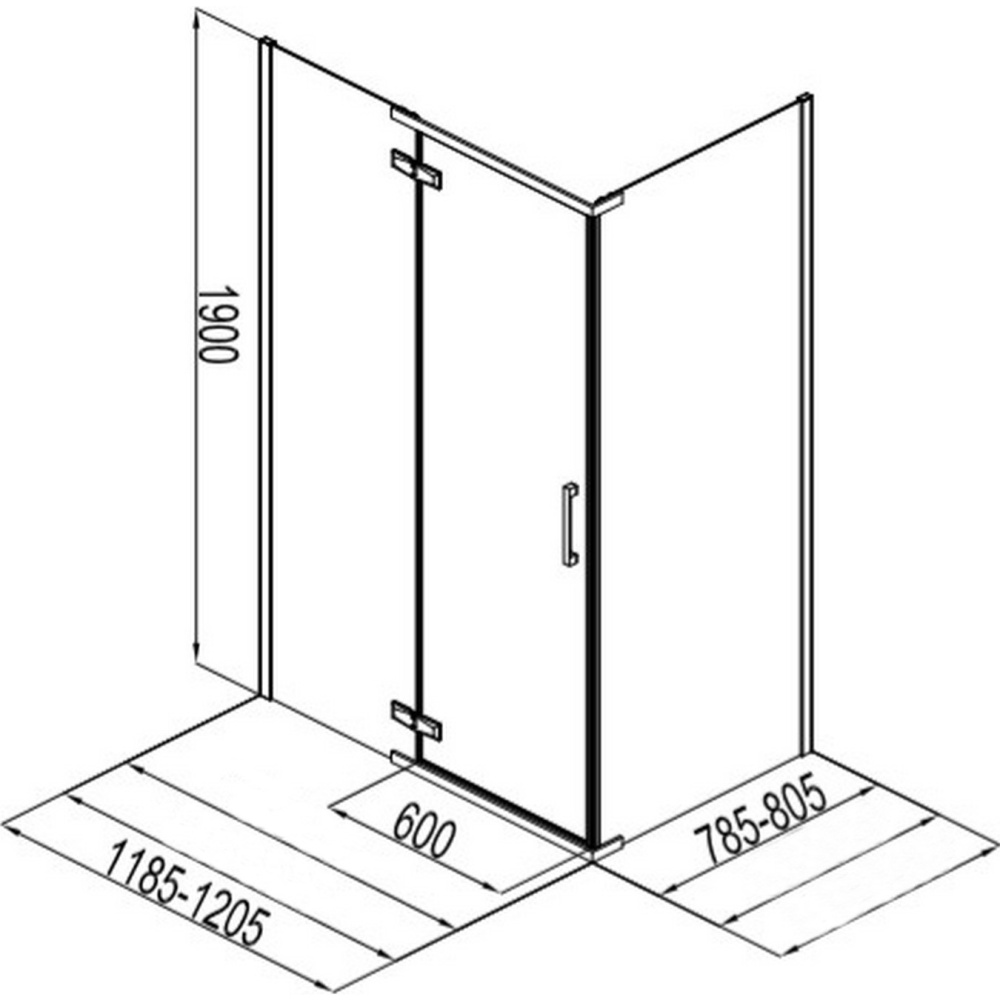 Душевой уголок Aquanet Logic RC1200 AE32-S-120x80U-CT 1200x800, прозрачное стекло