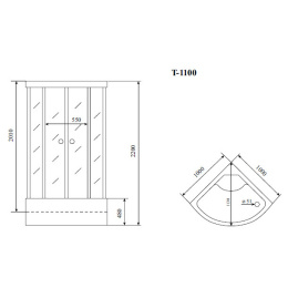Душевая кабина 100x100x220 Timo (T-1100 P) Без гидромассажа, акрил, Поддон глубокий