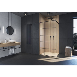 Душевая перегородка Radaway Modo New II Factory Walk-in 135 профиль Черный стекло прозрачное 389135-