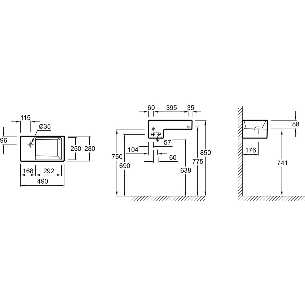 Раковина Jacob Delafon Terrace EGA012-00, 49х28 см