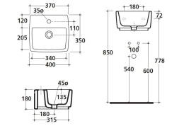 Фото Накладная раковина Galassia SA02 (8951)