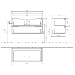 Тумба под раковину Villeroy & Boch Subway 2.0 100 см (A69700FQ)