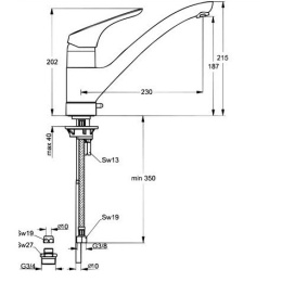 Ideal Standard Cerasprint B5346AA Смеситель для кухни