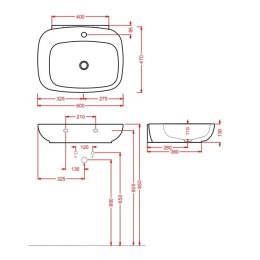 Раковина 60 см ArtCeram Dial (DAL001 01 00) белый