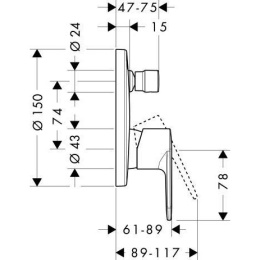 Смеситель для ванны 31645000 Hansgrohe Talis E²