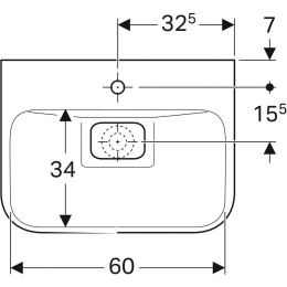 Раковина Geberit myDay 125465600, 65 х 48 см, белая