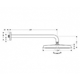 Верхний душ Hansgrohe Raindance Classic Air 27430000, 300x300 мм, 1 режим струи, с держателем