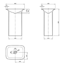 Фото KNIEF Glam 0600-082-01 Раковина отдельностоящая  60х45х86 см, выпуск в пол, цвет белый матовый