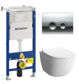 Инсталляция Geberit с безободковым унитазом Vitra Sento 7748B003-0075, сиденье микролифт Vitra Sento