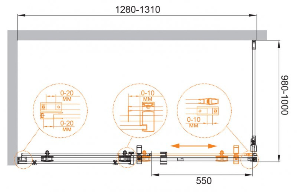 Фото Душевой уголок Cezares Stylus-M STYLUS-M-AH-1-160/100-C-Cr, 160 х 100 см, профиль хром, стёкла прозр
