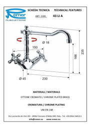 Смеситель Remer для кухни RR 43LIA ce керамика