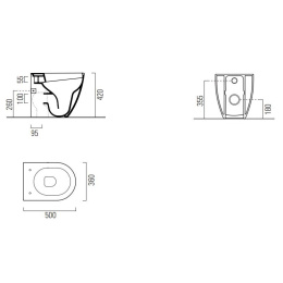 Унитаз приставной GSI Pura (880411) белый глянцевый