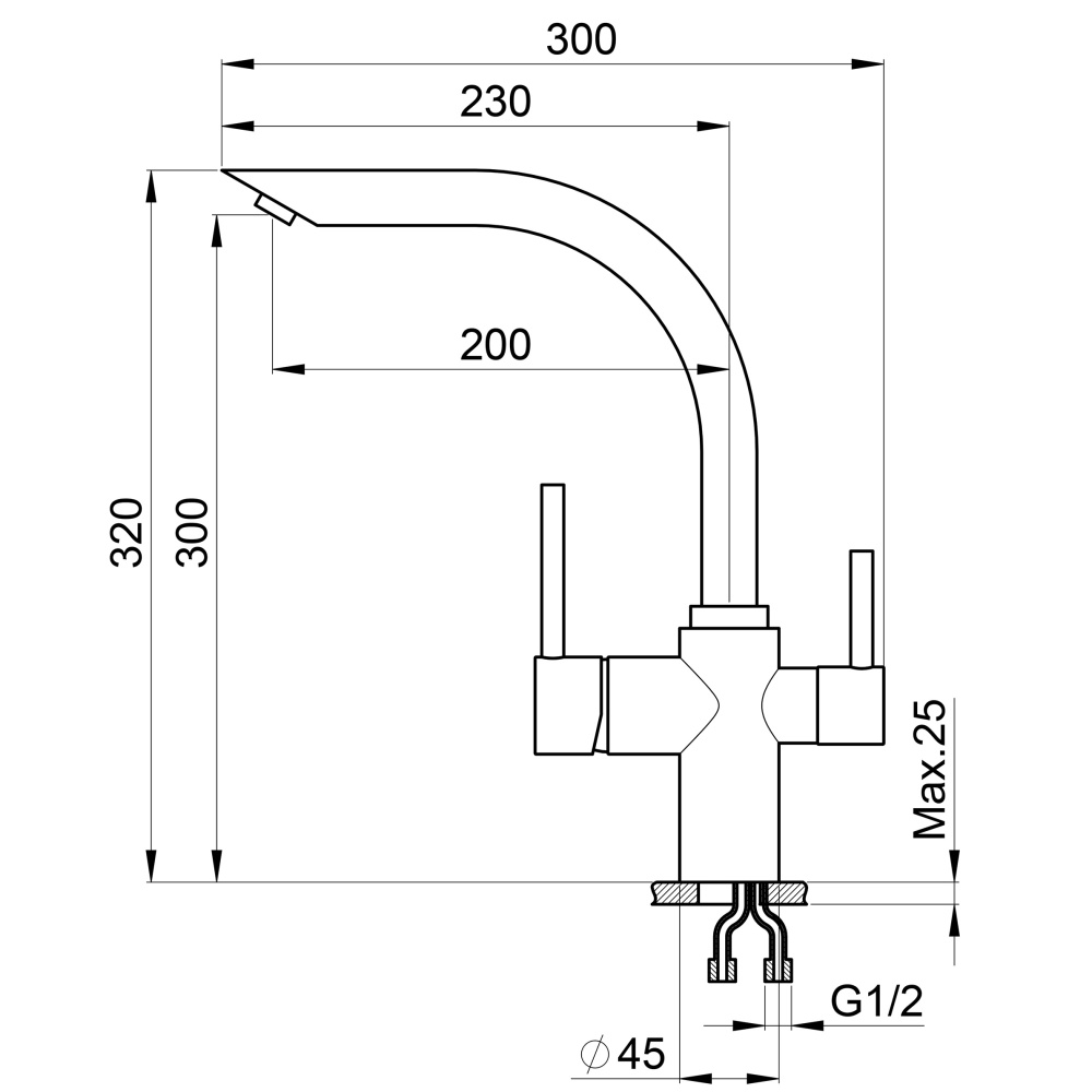 Granula GR-2304 классик Смеситель для кухни