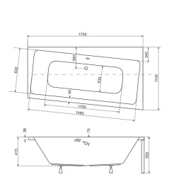 Акриловая ванна 170x110 Besco (WAI-170-NP)