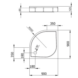Душевой поддон из искусственного камня Radaway Paros A 90x90x13 белый MBA9090-03-1