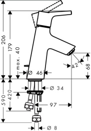 Фото Смеситель для раковины Hansgrohe Talis S (72016000) хром