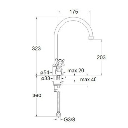Cristina UNI/X UX27728 Настенный смеситель для раковины