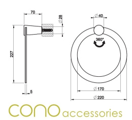 Фото Полотенцедержатель Gessi Cono (45509#031) хром