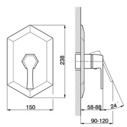 Фото Смеситель для душа Cisal Cherie CE00300021, хром