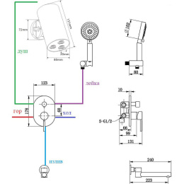 Фото Душевая система Bronze de Luxe Scandi (14582-501BR) бронза