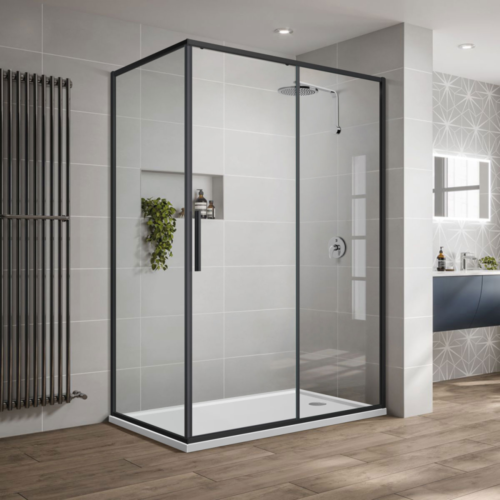 Душевой уголок Vincea Slim-U (VSR-2SU9012CLB) черный