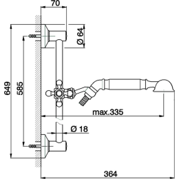 Фото Душевой гарнитур Cisal Arcana Toscana TS00311224, золото