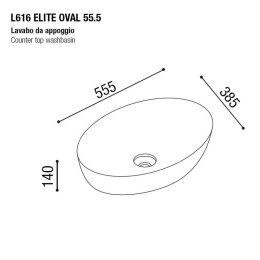 Раковина накладная 55.5 см AeT Elite (L616T0R0V0101) белый матовый