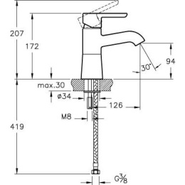 Смеситель для раковины Vitra Matrix (A41753EXP) хром