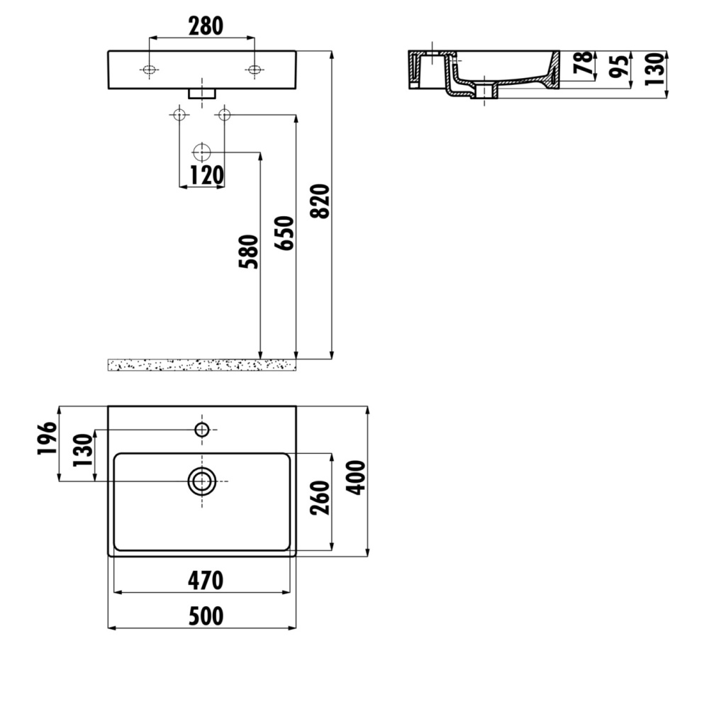 CREAVIT Раковина NX242 мебельная (40*50 см) NX242-00CB00E-0000 (NX242.00000)