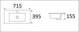 Умывальник CeramaLux 9393-70