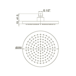 Фото Верхний душ Paini 50YO759TCARE25E черный
