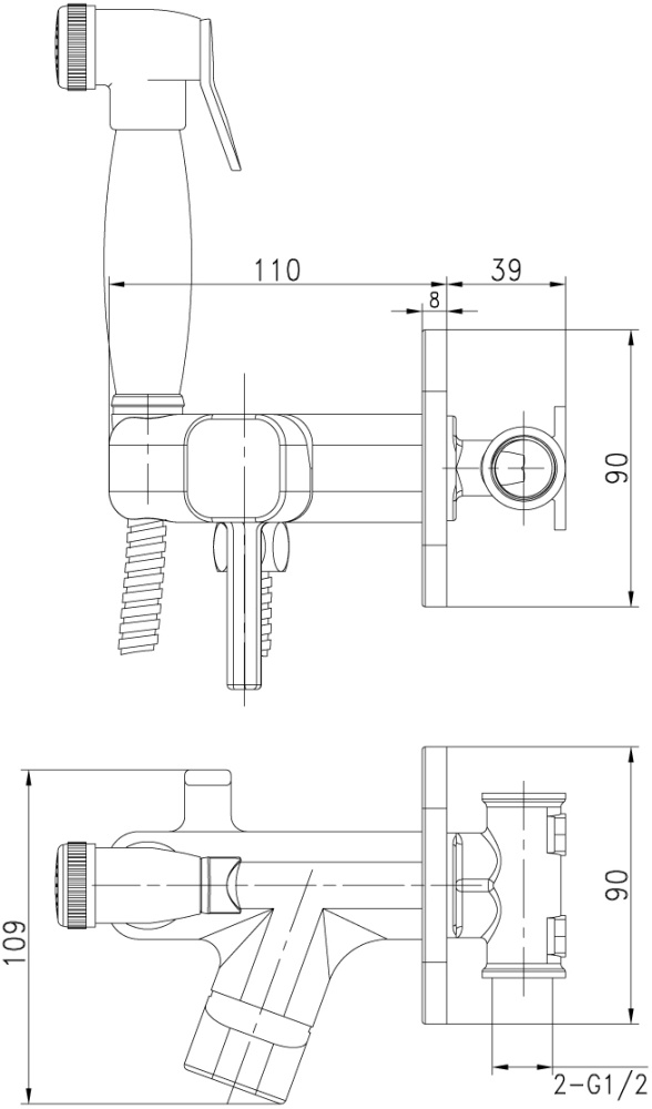 Гигиенический душ со смесителем Lemark Solo LM7165B Бронза