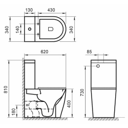 Чаша напольного унитаза BelBagno SFERA-TR BB2128CPR