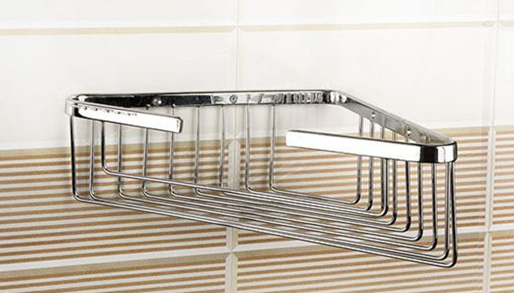 Фото Полка для ванной Nofer Niza 09053.B треугольная в сеточку